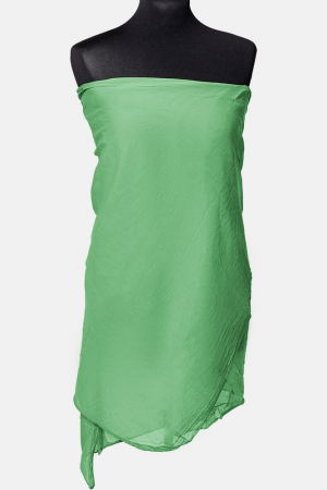 Eșarfe din Mătase - Esarfa verde, dreptunghiulara, in colturi alungite, din bumbac si matase