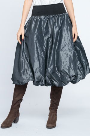 Fuste masuri mari - Fusta gri metalizat, tip gogosar, din tafta