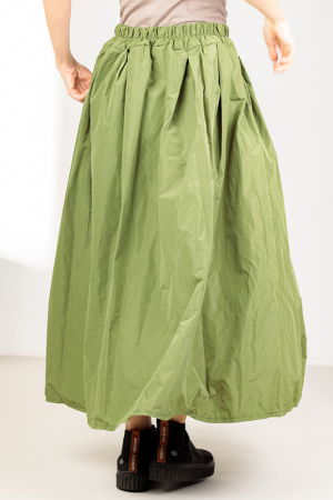 Fusta verde fistic, maxi, ampla din tafta [1]