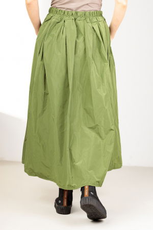 Fusta verde fistic, maxi, ampla din tafta [2]