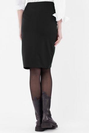 Fusta creion din jerseu de vascoza punto milano, neagra [1]