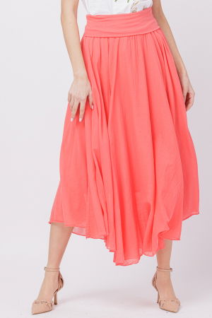 Fusta lunga, corai, ampla, clos, din batist de bumbac [3]