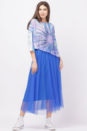 Fusta din tulle lunga, albastra [2]
