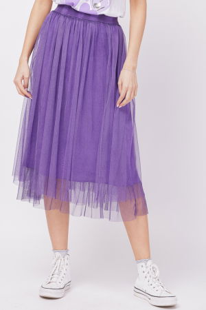 Fusta din tulle midi, mov [1]