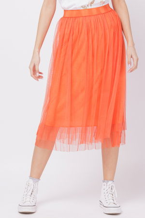 Fusta din tulle midi, portocalie [1]
