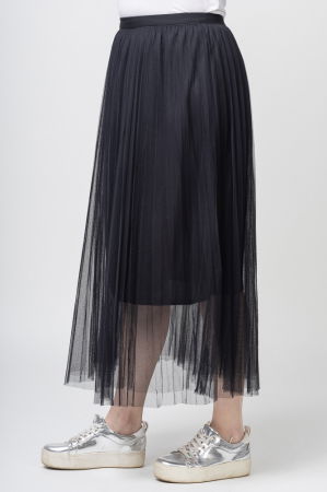Fusta din tulle plisata, lunga, neagra [1]