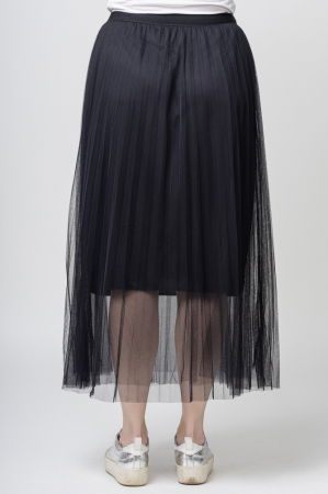 Fusta din tulle plisata, lunga, neagra [2]