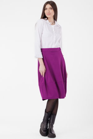 Fuste Casual - Fusta lalea din jerseu de vascoza punto milano, magenta