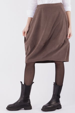 Fusta lalea din catifea reiata, maro deschis [2]