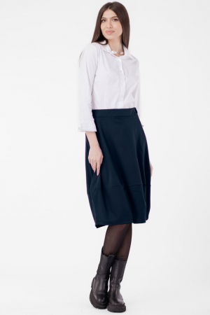 Fuste Casual - Fusta lalea din jerseu de bumbac, bleumarin