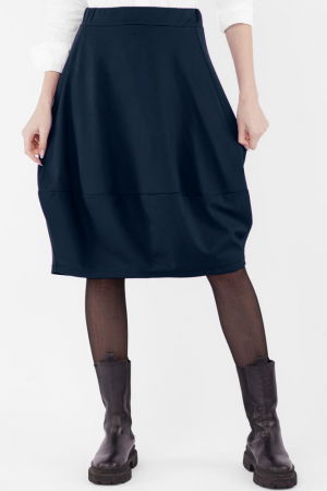 Fusta lalea din jerseu de vascoza punto milano, bleumarin [2]