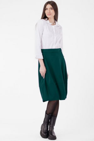 Fusta lalea din jerseu de bumbac, turcoaz inchis [3]