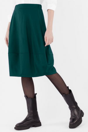 Fuste Casual - Fusta lalea din jerseu de bumbac, turcoaz inchis
