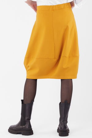 Fusta lalea din jerseu de vascoza punto milano, mustar [2]