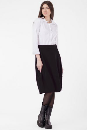 Fuste - Fusta lalea din jerseu de bumbac, neagra