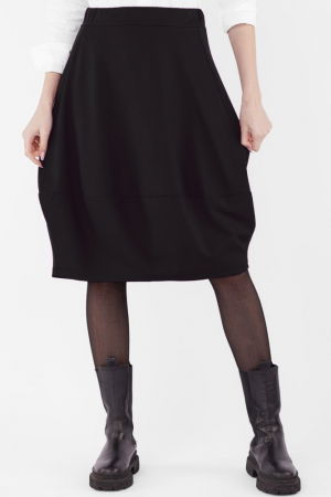 Fusta lalea din jerseu de bumbac, neagra [1]