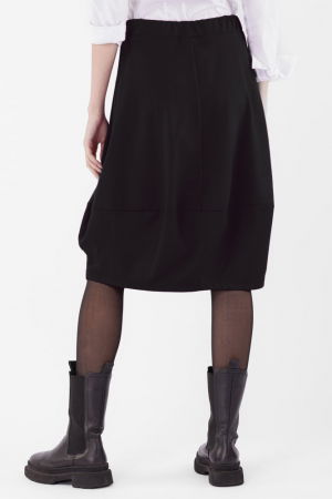 Fusta lalea din jerseu de vascoza punto milano, neagra [3]