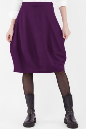 Fusta lalea din jerseu de bumbac, mov inchis [3]