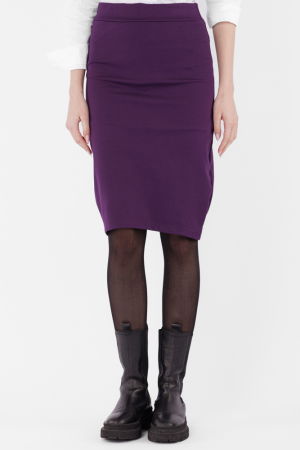 Fuste Casual - Fusta creion din jerseu de vascoza punto milano, mov