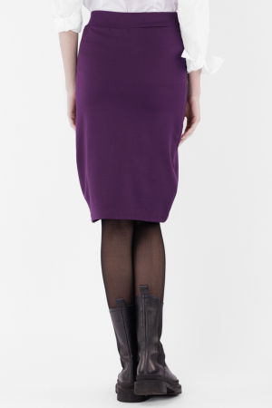 Fusta creion din jerseu de vascoza punto milano, mov [1]