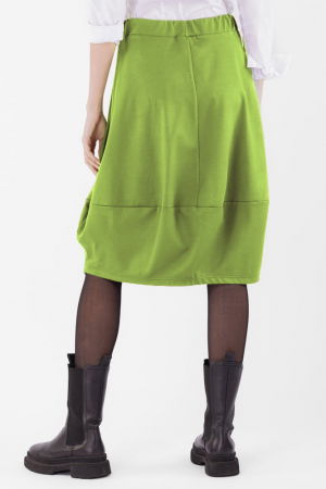 Fusta lalea din jerseu de vascoza punto milano, verde olive [2]