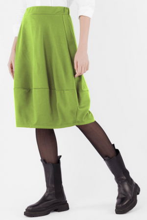 Fusta lalea din jerseu de vascoza punto milano, verde olive [3]