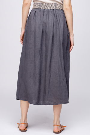 Fusta lunga gri din vascoza, cu curea inclusa [2]