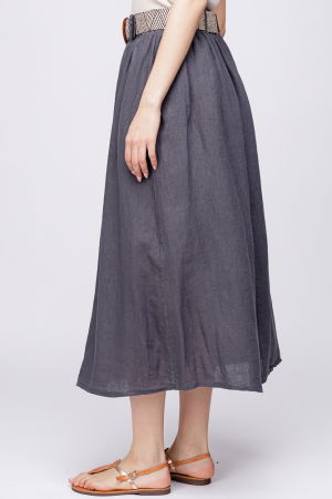 Fusta lunga gri din vascoza, cu curea inclusa [1]