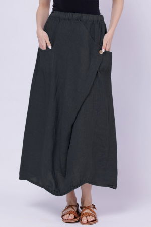 Fusta larga din in cu un colt prins, gri inchis [1]