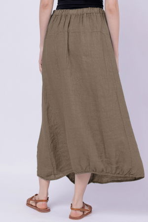 Fusta larga din in cu un colt prins, bej inchis [3]