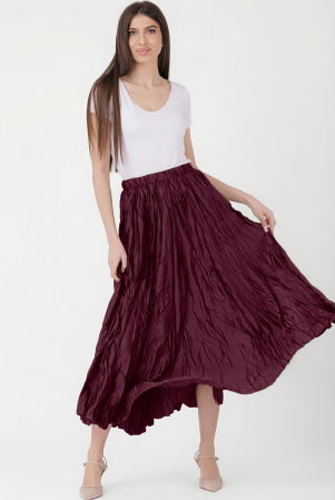 NOU IN SHOPIKA - Fusta lunga, ampla, creponata, lucios-satinata, visinie