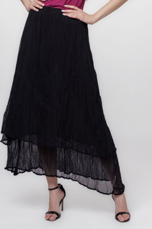 Fusta lunga, suprapusa, creponata, neagra [1]