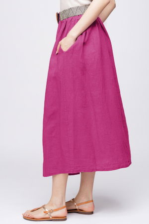 Fusta lunga mov zmeura din vascoza, cu curea inclusa [1]