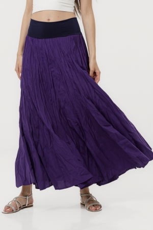 Fusta lunga din vascoza sifonata, in 15 clini, din vascoza grea mov inchis [1]