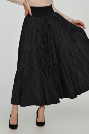 Fusta lunga din vascoza, in 15 clini, din tafta neagra cu irizatii maro [3]