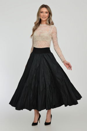 Fusta lunga din vascoza, in 15 clini, din tafta neagra cu irizatii maro [5]