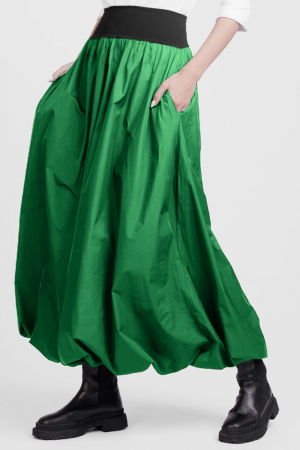 Fusta lunga gogosar, din tafta verde sifonata [2]