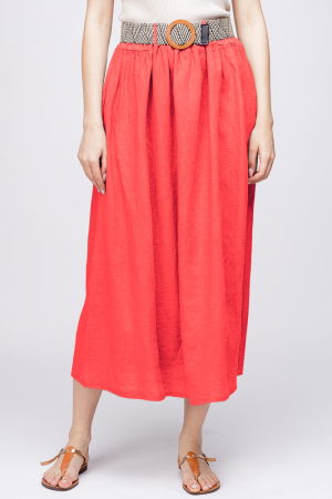 Fuste masuri mari - Fusta lunga corai din vascoza, cu curea inclusa