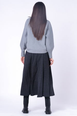 Fusta lunga in clini, din lana gri inchis [2]