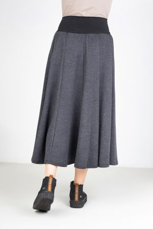 Fusta lunga in clini, din lana gri inchis [6]