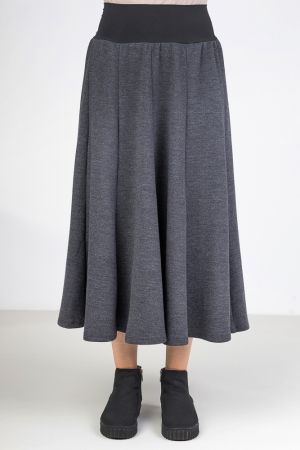Fusta lunga in clini, din lana gri inchis [4]