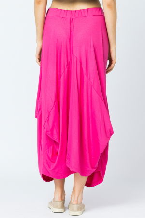Fusta lunga in colturi, din tricot bumbac, fucsia [3]