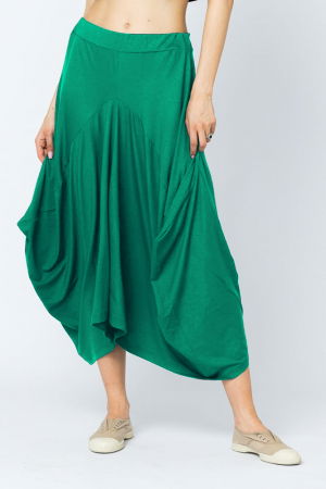 Fuste Casual - Fusta lunga in colturi, din bumbac, verde