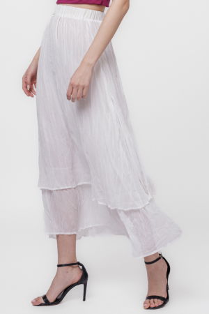 Fusta lunga, suprapusa, creponata, alba [1]