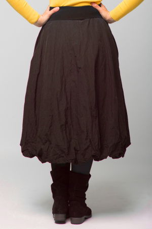 Fusta maro midi, tip gogosar, din tafta cu memorie [3]