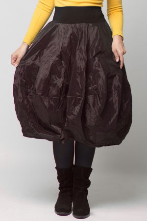 Fusta maro midi, tip lalea, din tafta cu memorie [1]