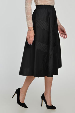 Fusta neagra clos din bumbac satinat cu aplicatii [3]