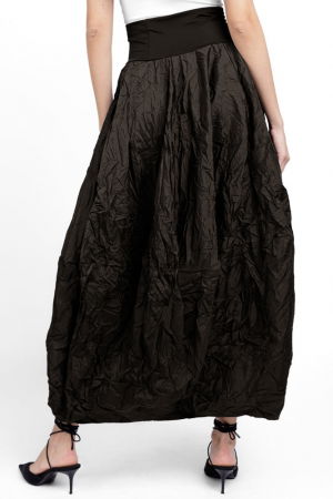 Fusta maro inchis lunga, tip lalea, din tafta cu memorie [1]