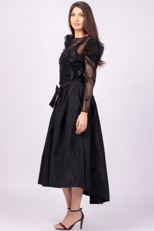 Fusta neagra cu trena, ampla, din tafta [4]