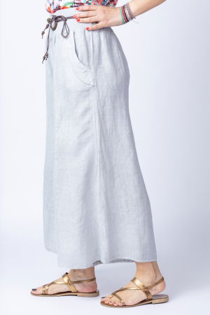 Fusta pantalon bej casual, din in, cu o curea fancy [1]